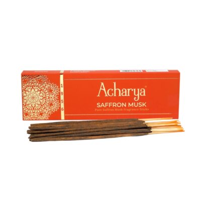 Acharya Saffron Musk  Incense stick 50 Gm
